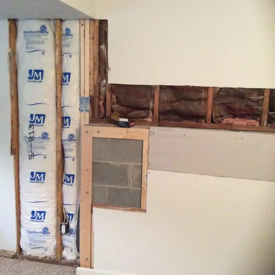Wall insulation replacement during Contents Cleaning & Restoration in Laketown